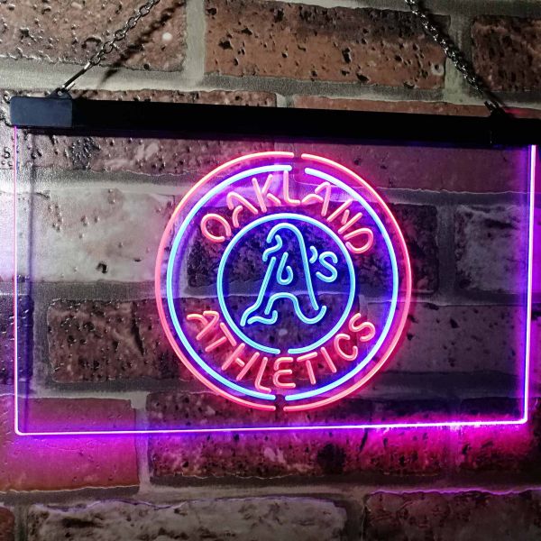 Oakland Athletics Logo Dual LED Neon Light Sign